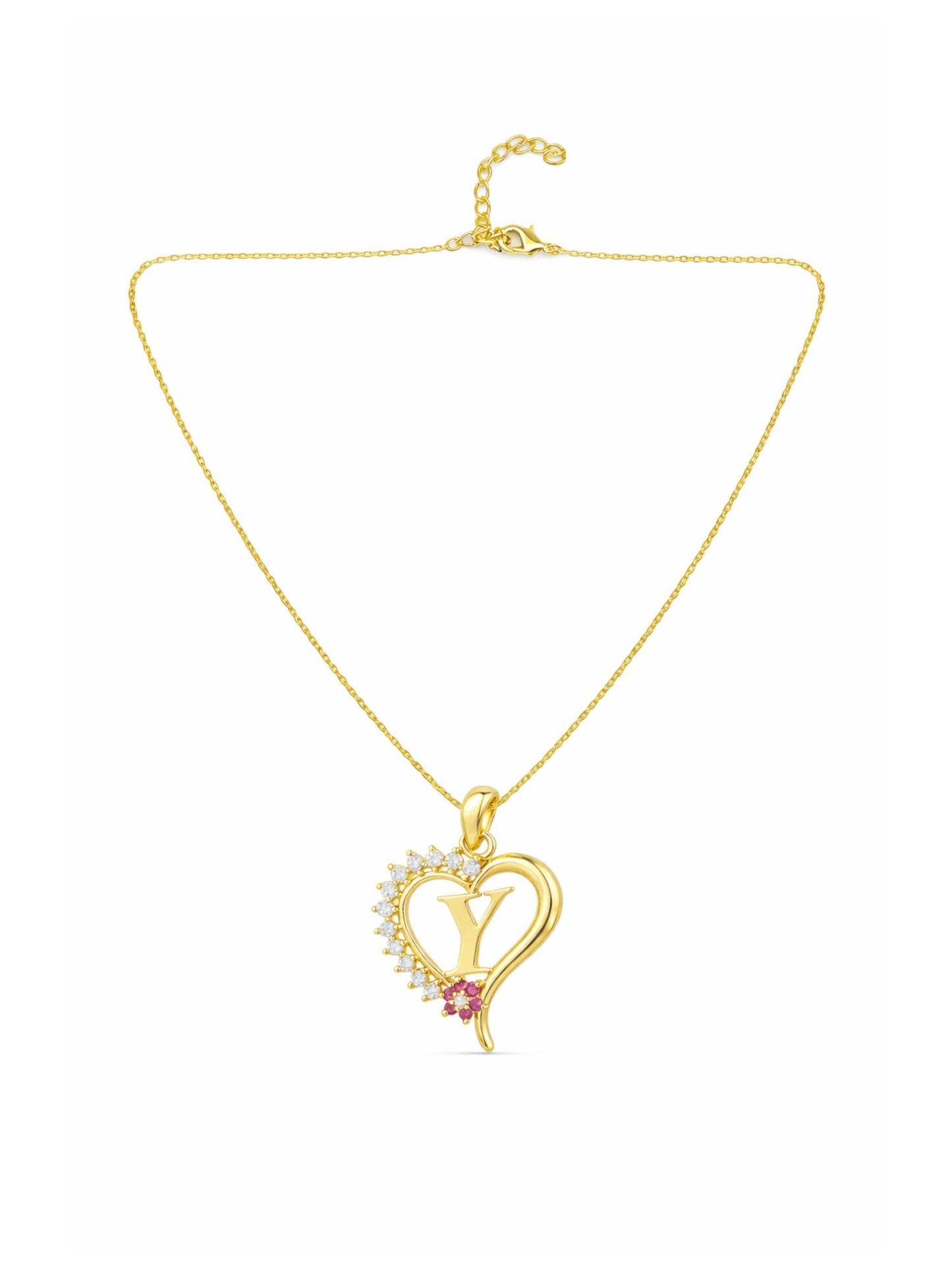 A To Z Letter Heart Initial Gold Short Necklace for Women
