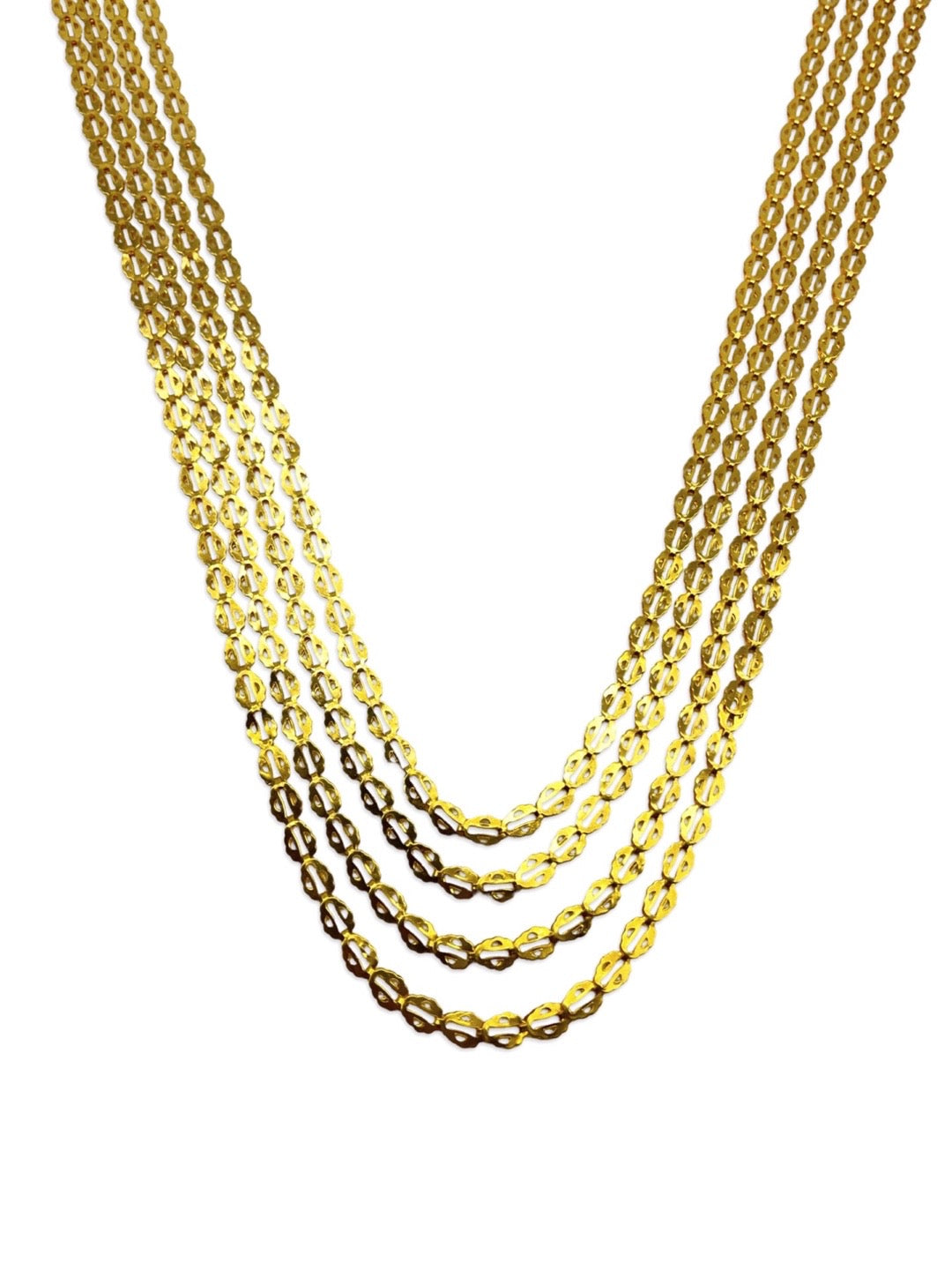 Kolhapuri Pohe-Haar 4 Line Long Necklace