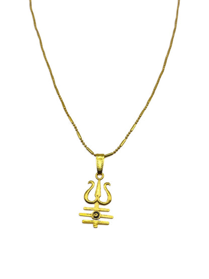 Trishul Pendant With Fancy Chain Necklace