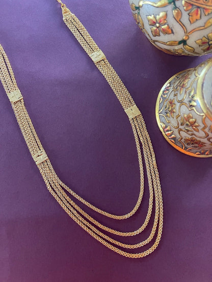 Gold Plated 3 Layers Chain Necklace