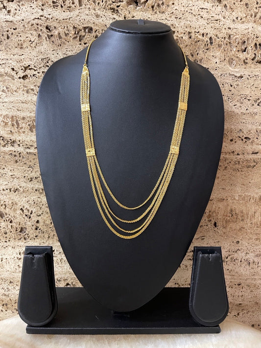 Gold Plated 3 Layers Chain Necklace