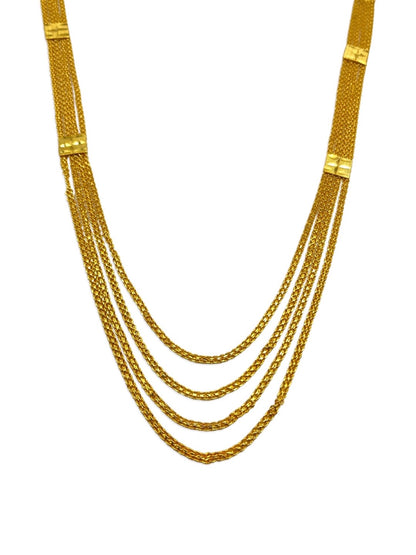 Gold Plated 3 Layers Chain Necklace