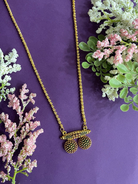 Gold Plated Multicolor Two Vati Necklace