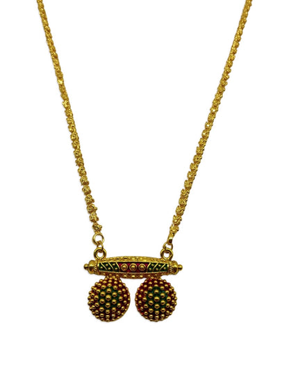 Gold Plated Multicolor Two Vati Necklace