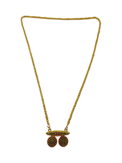 Gold Plated Multicolor Two Vati Necklace