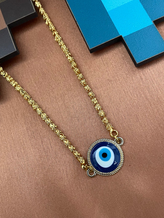 Evil Eye Pendant Chain Short Necklace