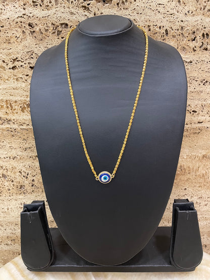 Evil Eye Pendant Chain Short Necklace