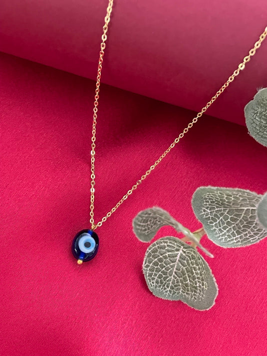 Solitaire Blue Evil Eye Pendant Necklace