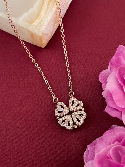 (Wear it 2 ways) Reversible Rose Gold Heart Necklace