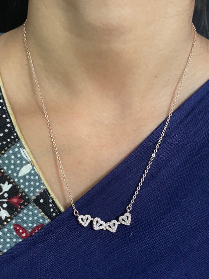 (Wear it 2 ways) Reversible Rose Gold Heart Necklace