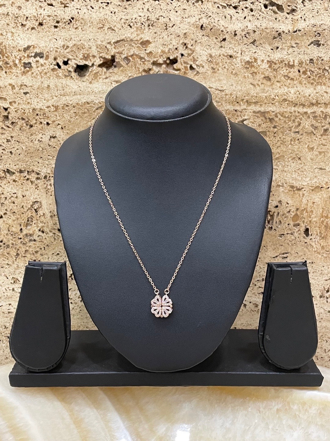 (Wear it 2 ways) Reversible Rose Gold Heart Necklace