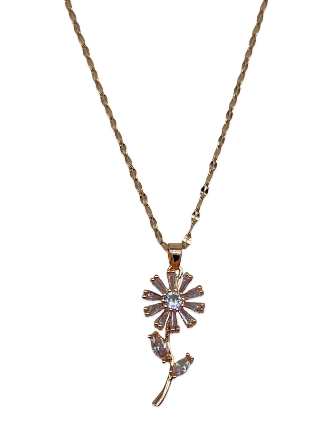 Rose Gold Flower Pendant Necklace Design