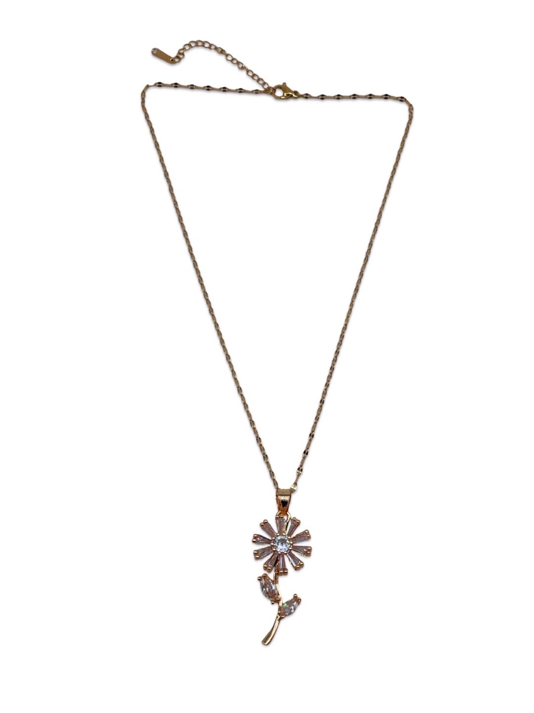 Rose Gold Flower Pendant Necklace Design