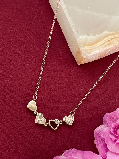 (Wear it 2 ways) Reversible Rose Gold Heart Necklace