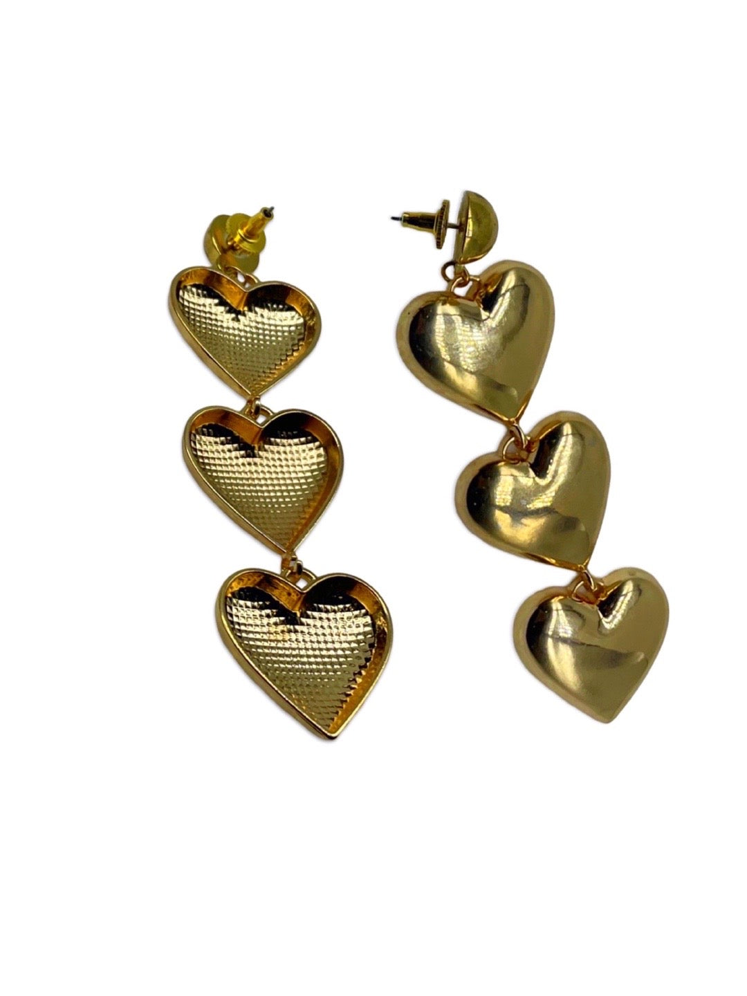 Triple Hearts Dangler Design Earrings