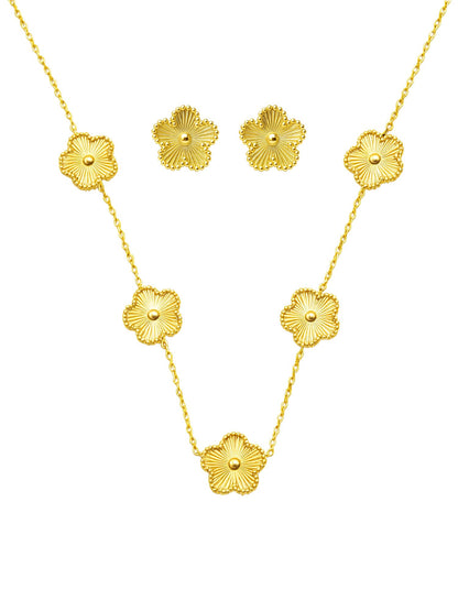 Gold Floral Necklace Set for Women | Elegant