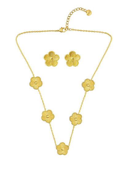 Gold Floral Necklace Set for Women | Elegant