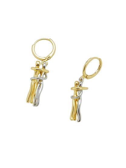 Two-Tone Hug Pendant Necklace Set for Women