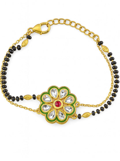 Kundan Flower Mangalsutra Bracelet
