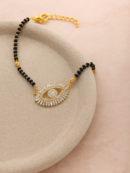 American Diamond Evil Eye Mangalsutra Bracelet