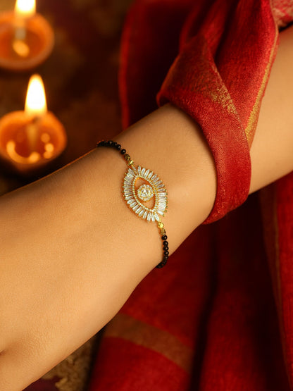 American Diamond Evil Eye Mangalsutra Bracelet