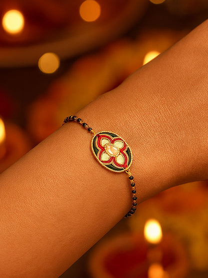Enamel Flower Mangalsutra Bracelet