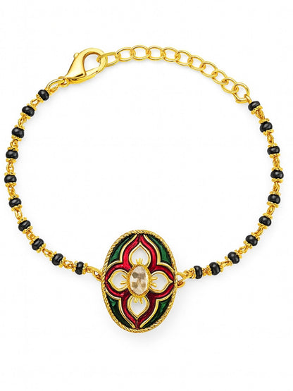 Enamel Flower Mangalsutra Bracelet
