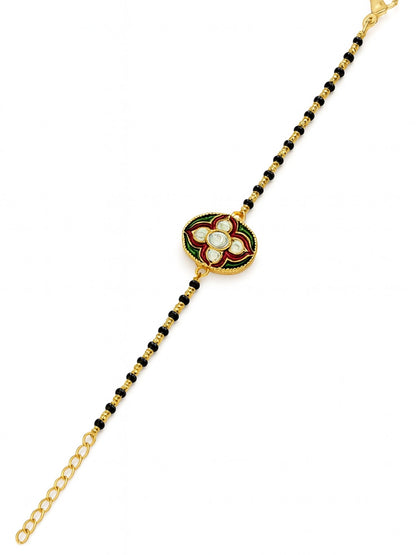 Enamel Flower Mangalsutra Bracelet