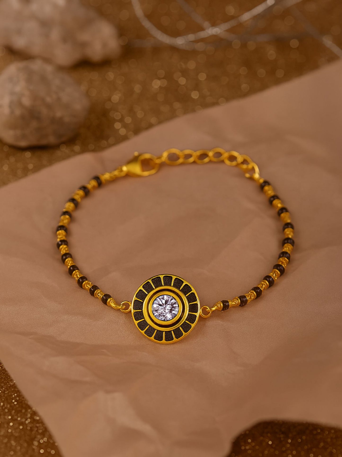 Kundan Round Shape Mangalsutra Bracelet