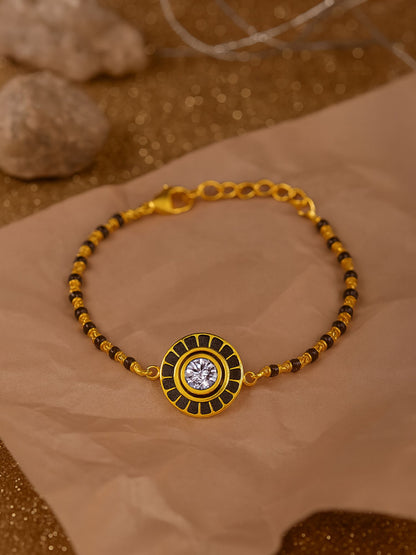 Kundan Round Shape Mangalsutra Bracelet