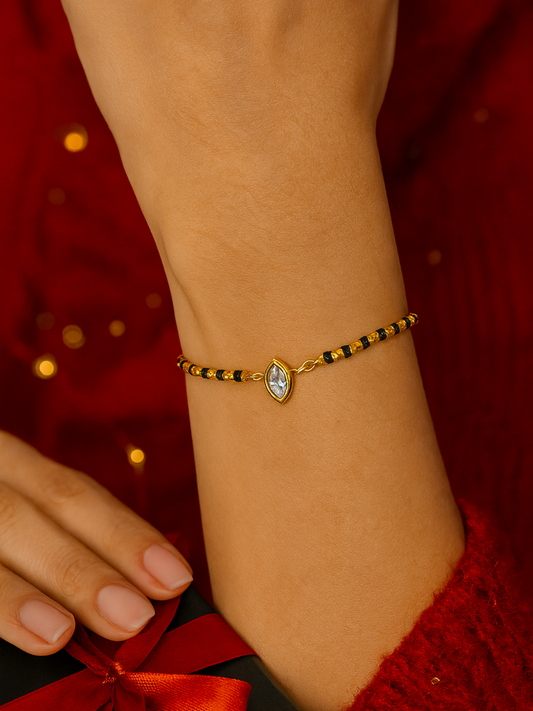Oval Diamond Mangalsutra Bracelet