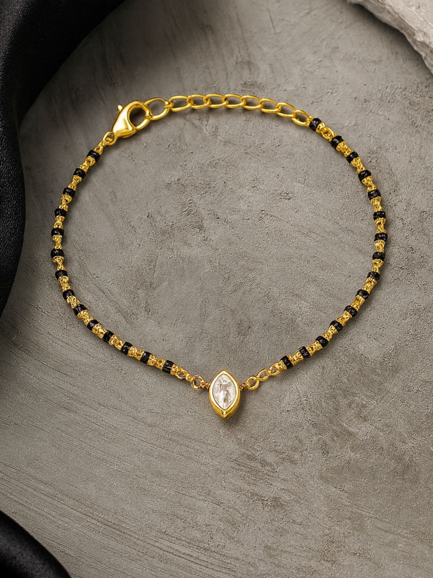 Oval Diamond Mangalsutra Bracelet