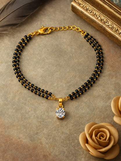 Oval Shape Diamond Mangalsutra Bracelet