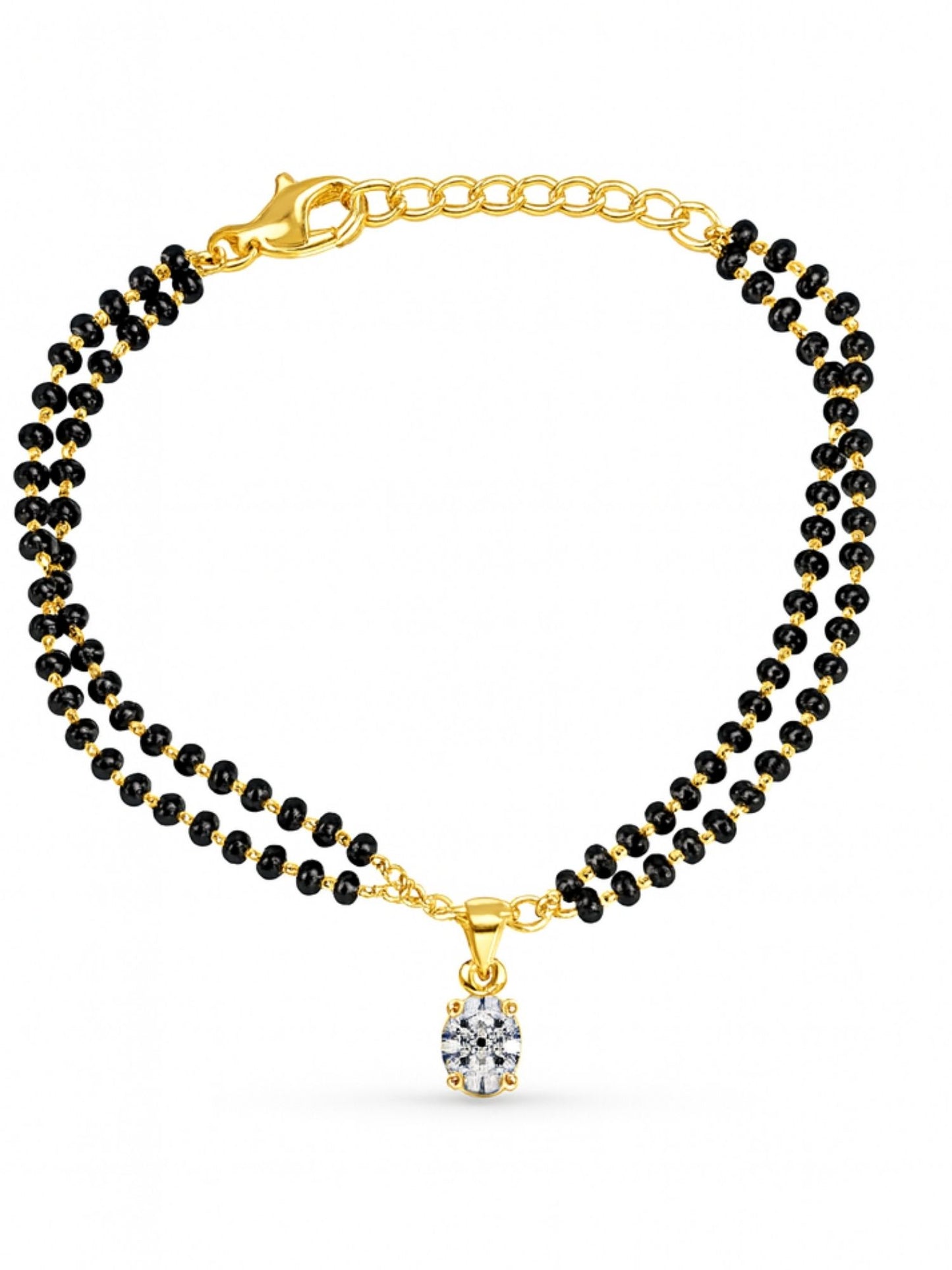 Oval Shape Diamond Mangalsutra Bracelet