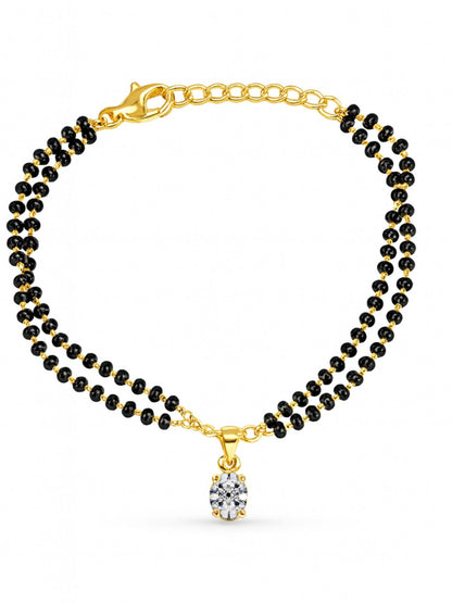 Oval Shape Diamond Mangalsutra Bracelet