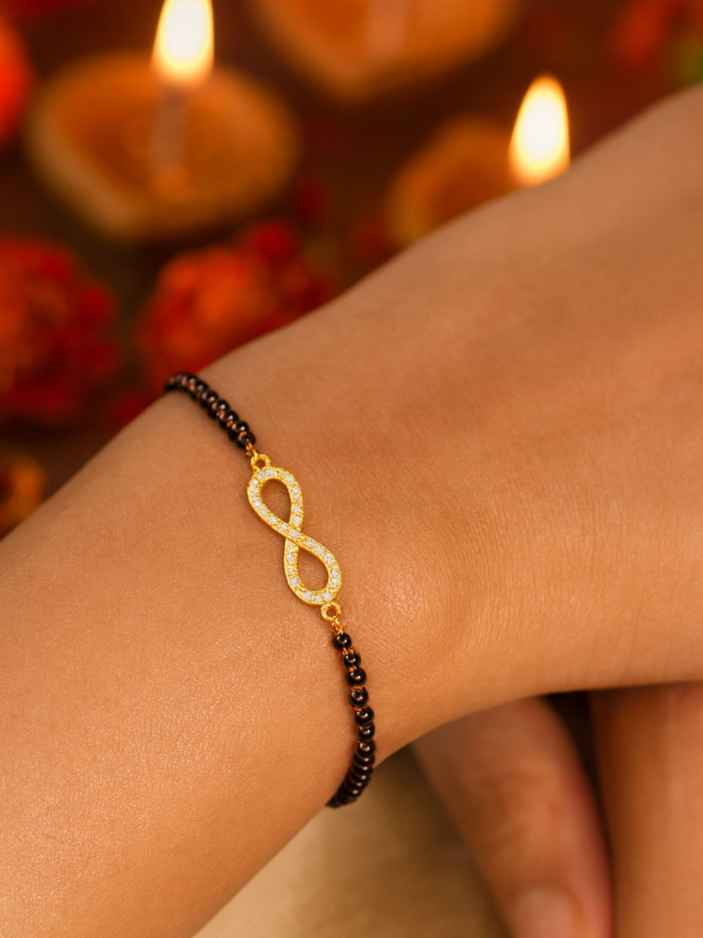 American Diamond Infinity Mangalsutra Bracelet