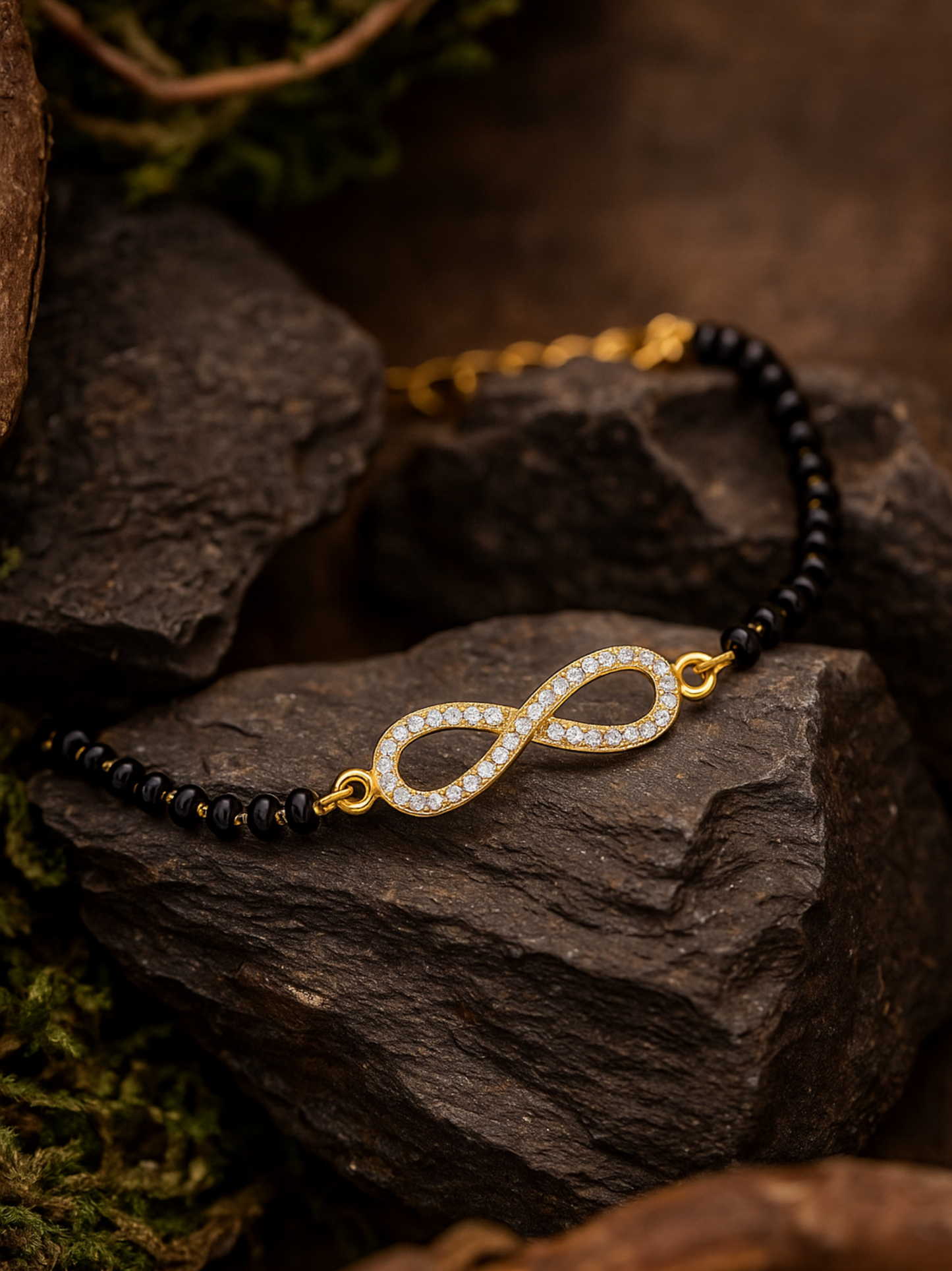 American Diamond Infinity Mangalsutra Bracelet