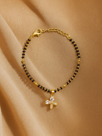American Diamond Flower Mangalsutra Bracelet