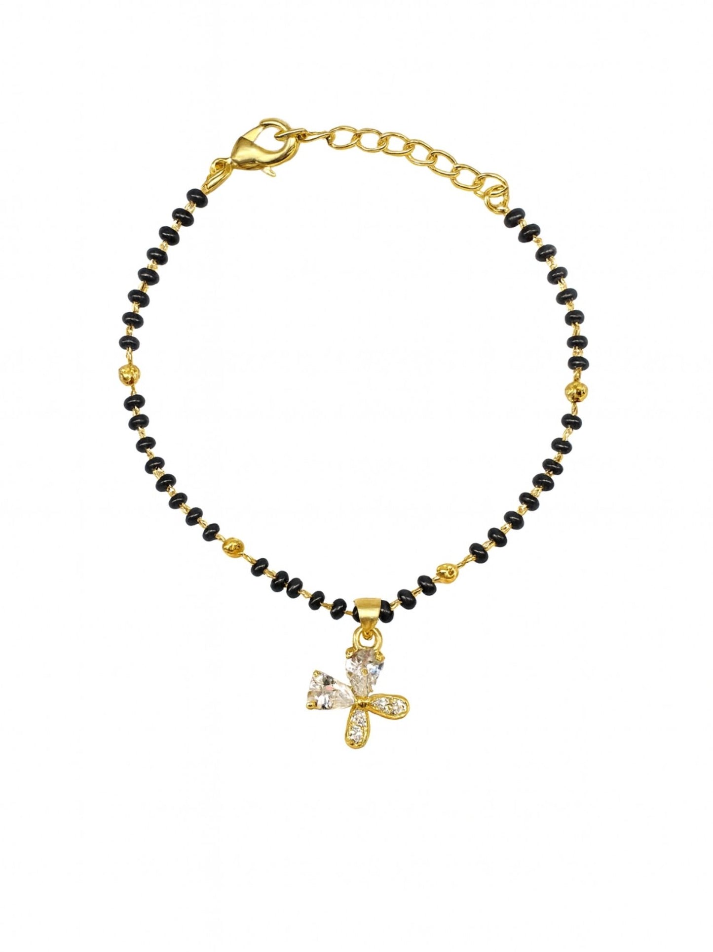 American Diamond Flower Mangalsutra Bracelet