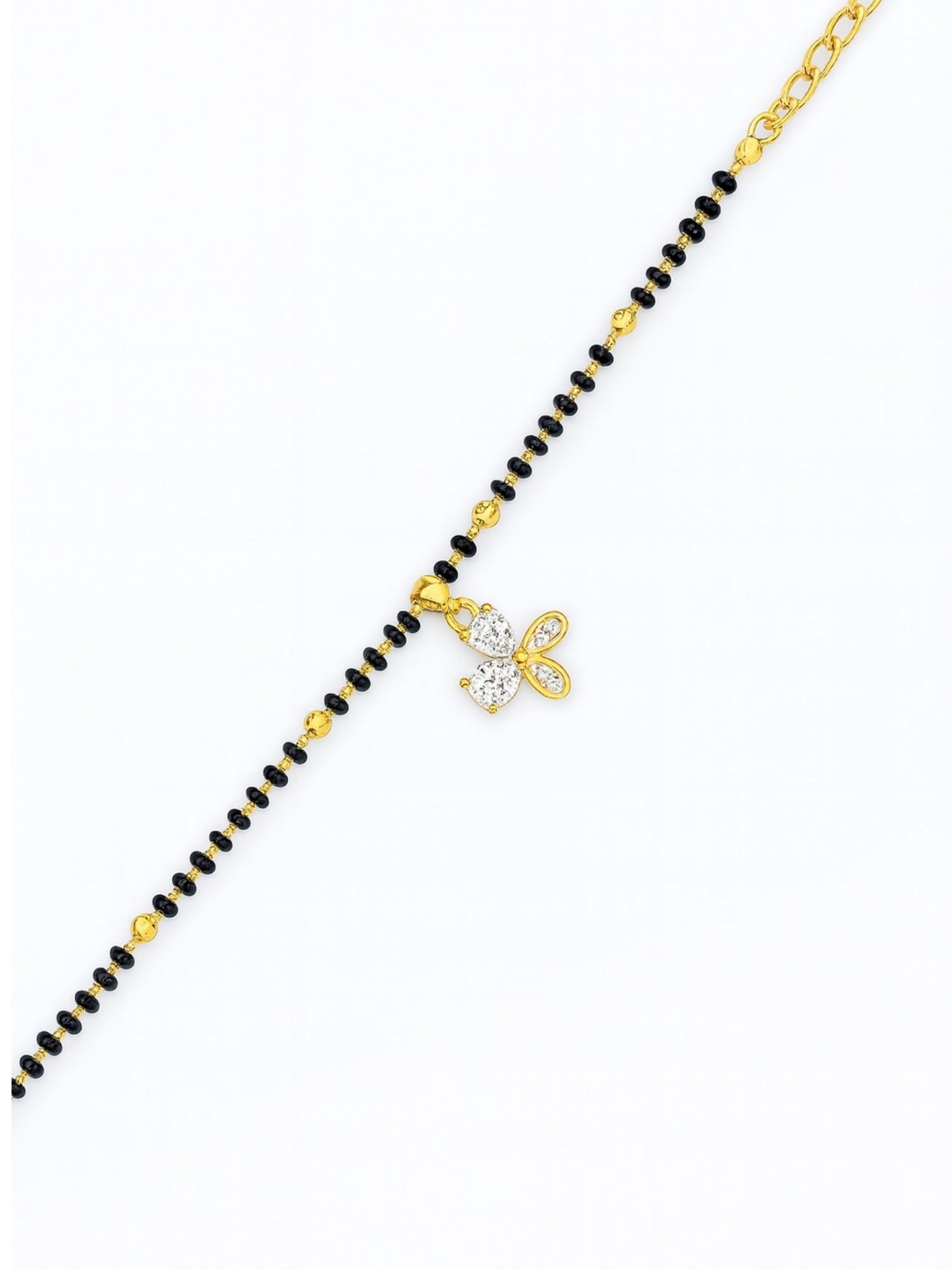 American Diamond Flower Mangalsutra Bracelet