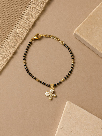 American Diamond Flower Mangalsutra Bracelet