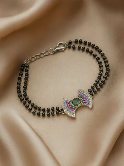 American Diamond Bow Mangalsutra Bracelet