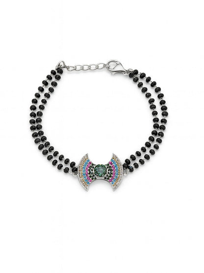 American Diamond Bow Mangalsutra Bracelet