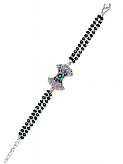 American Diamond Bow Mangalsutra Bracelet