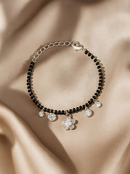 American Diamond Flower Mangalsutra Bracelet