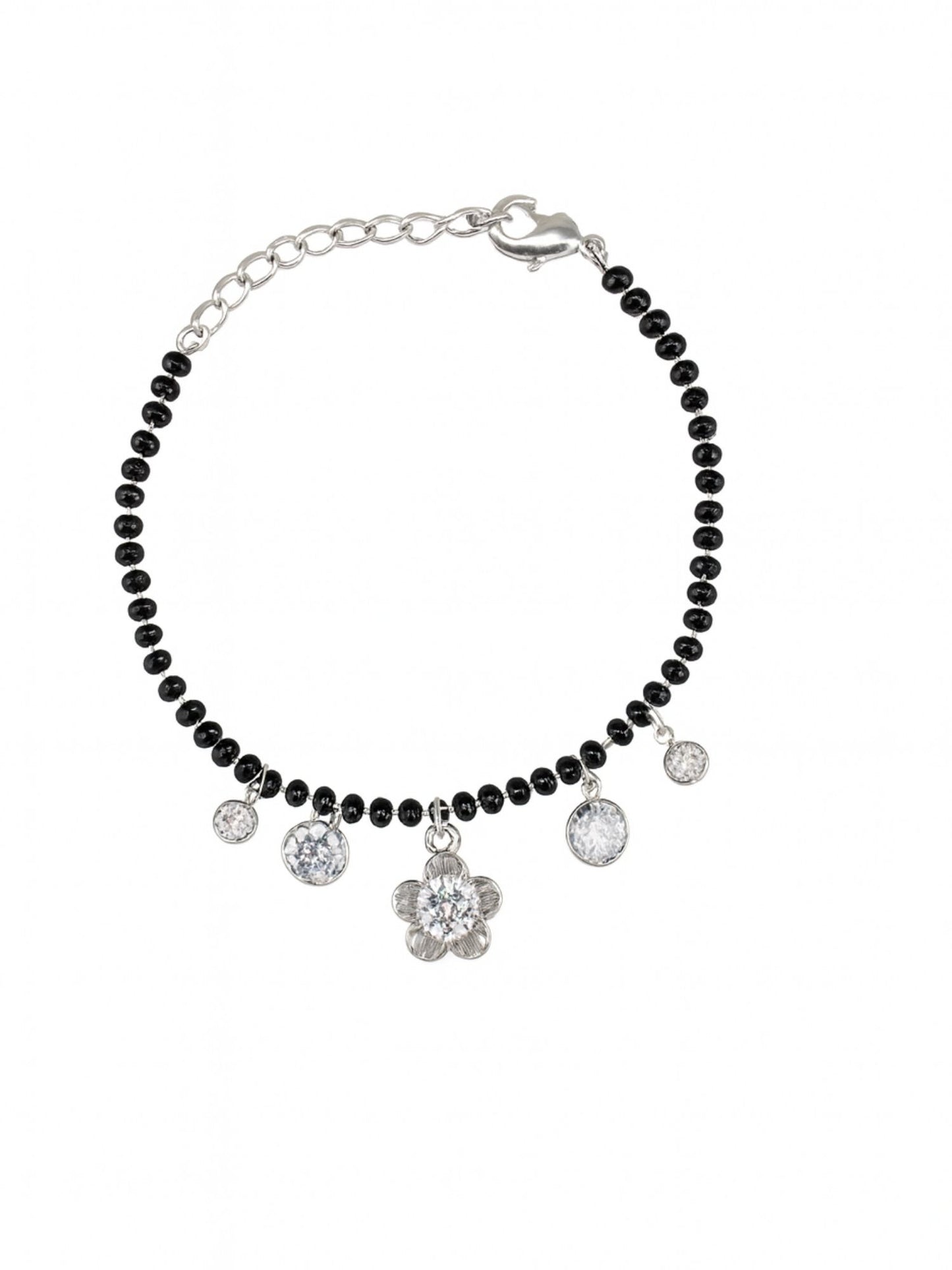 American Diamond Flower Mangalsutra Bracelet