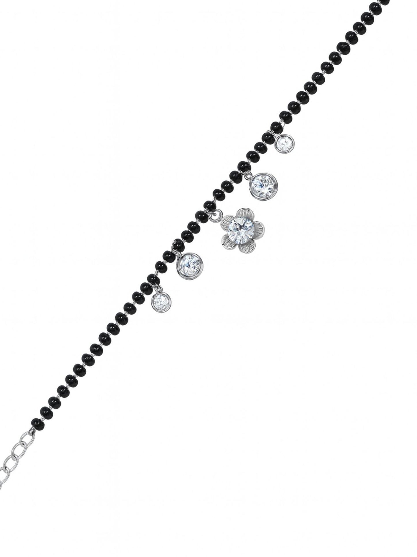 American Diamond Flower Mangalsutra Bracelet
