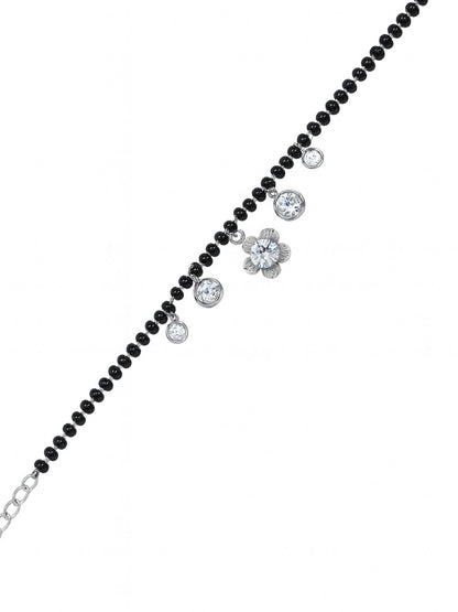American Diamond Flower Mangalsutra Bracelet