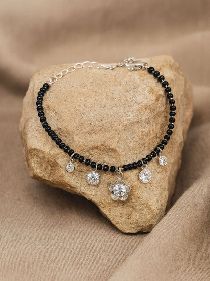 American Diamond Flower Mangalsutra Bracelet