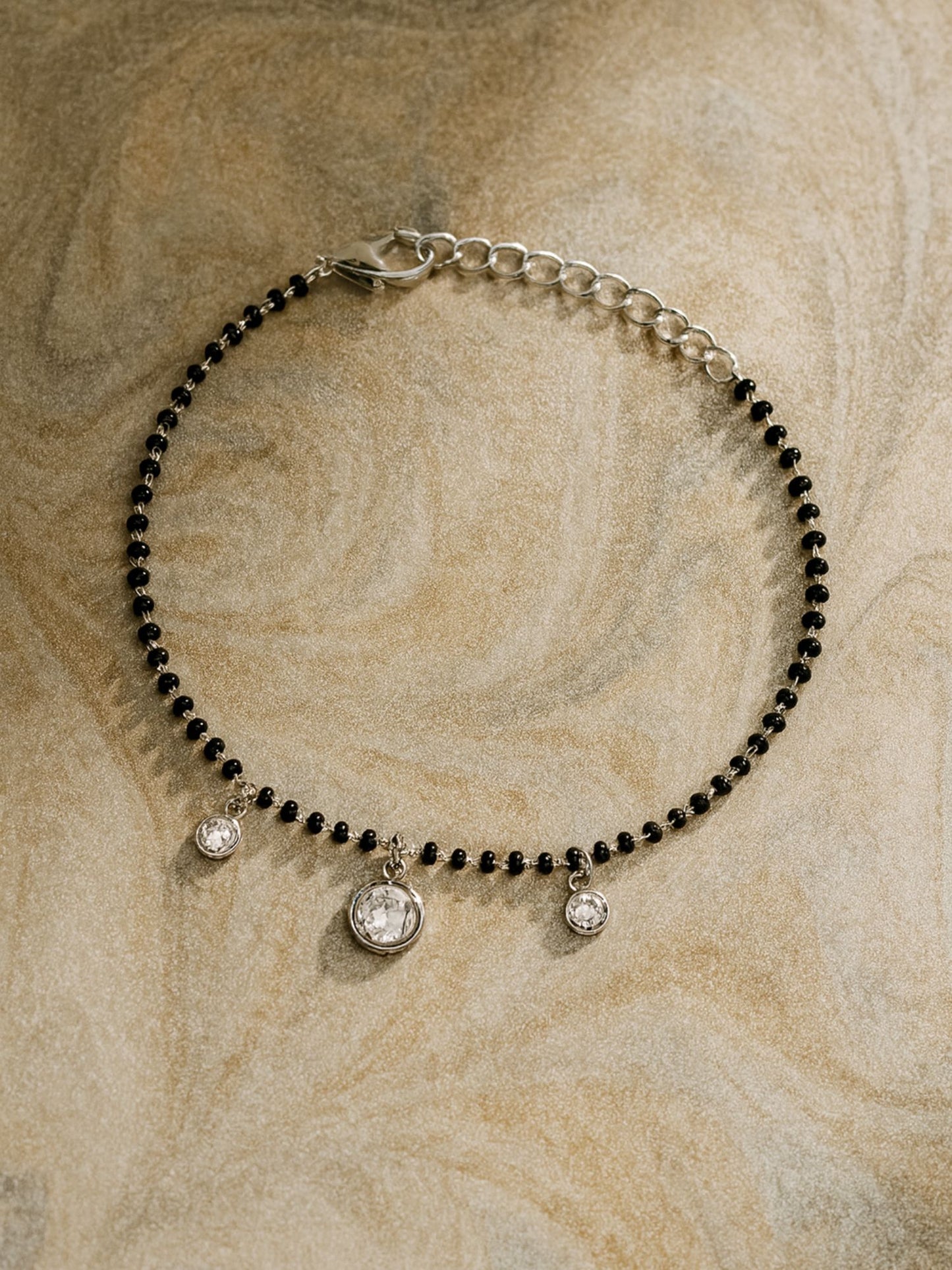 American Diamond Drops Mangalsutra Bracelet